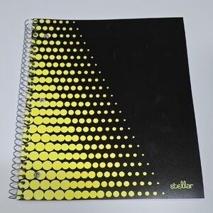 🦋 Stellar Black and Yellow Spiral One Subject Notebook